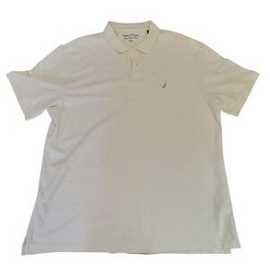 Nautica True Deck Shirt XXL Mens Polo Shirt Short‎ Sleeve Casual Cream